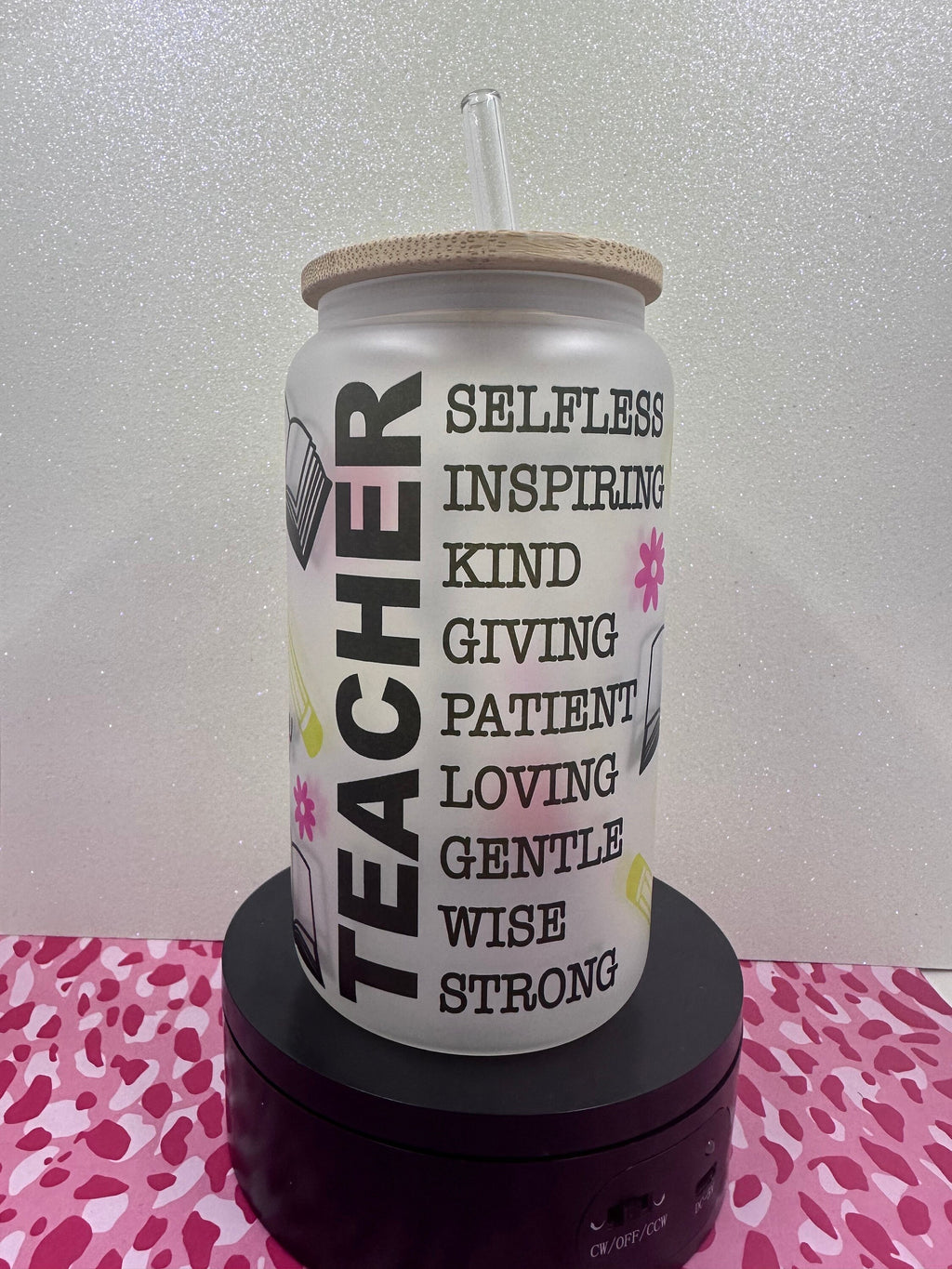 Teacher Glass Can, Teacher Appreciation Glass Can, Teacher Gifts, Teacher Appreciation Gifts,Teacher Year end Gifts, Teacher, Glass Tumbler