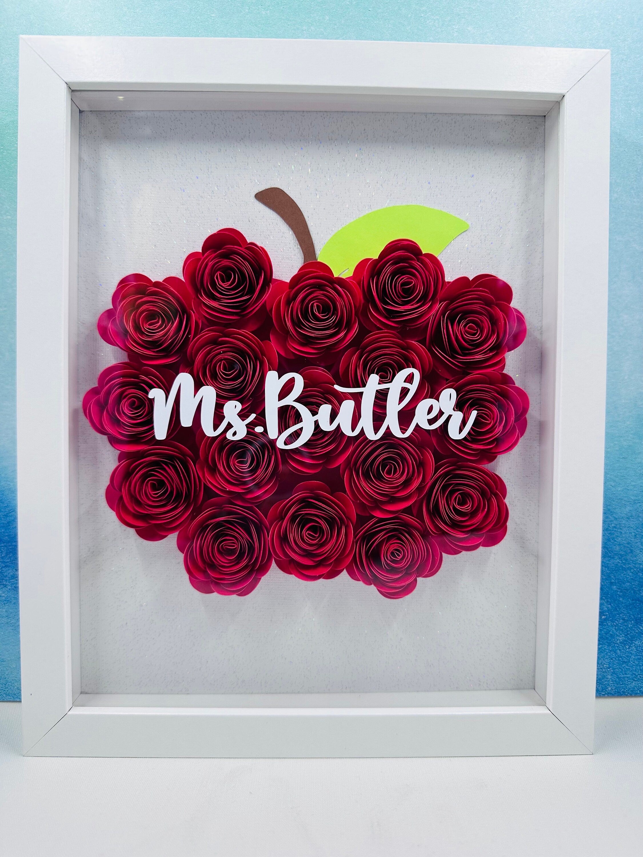 Teacher Shadow Box, Teacher Gifts, Teacher Appreciation Gifts, Apple Shadow Box, Shadow Box, Teacher End of the year Gifts, Teacher, Gifts