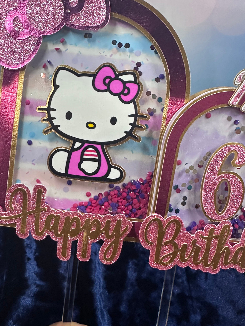 Custom Cake Topper, Birthday Cake Topper, Hello Kitty Cake Topper, Cake Topper, Personalized Cake Topper, Birthday, Birthday Party Supplies