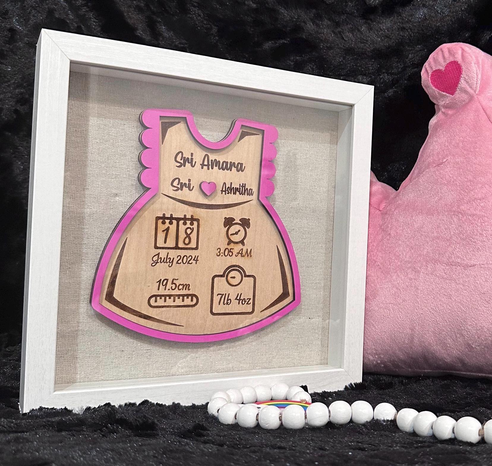 Baby Announcement Frame, Baby Announcement Sign, Baby Birth Sign, Baby Birth Stat shadow Box, Baby Name Sign, Baby Namesake Shadow Box, Gift