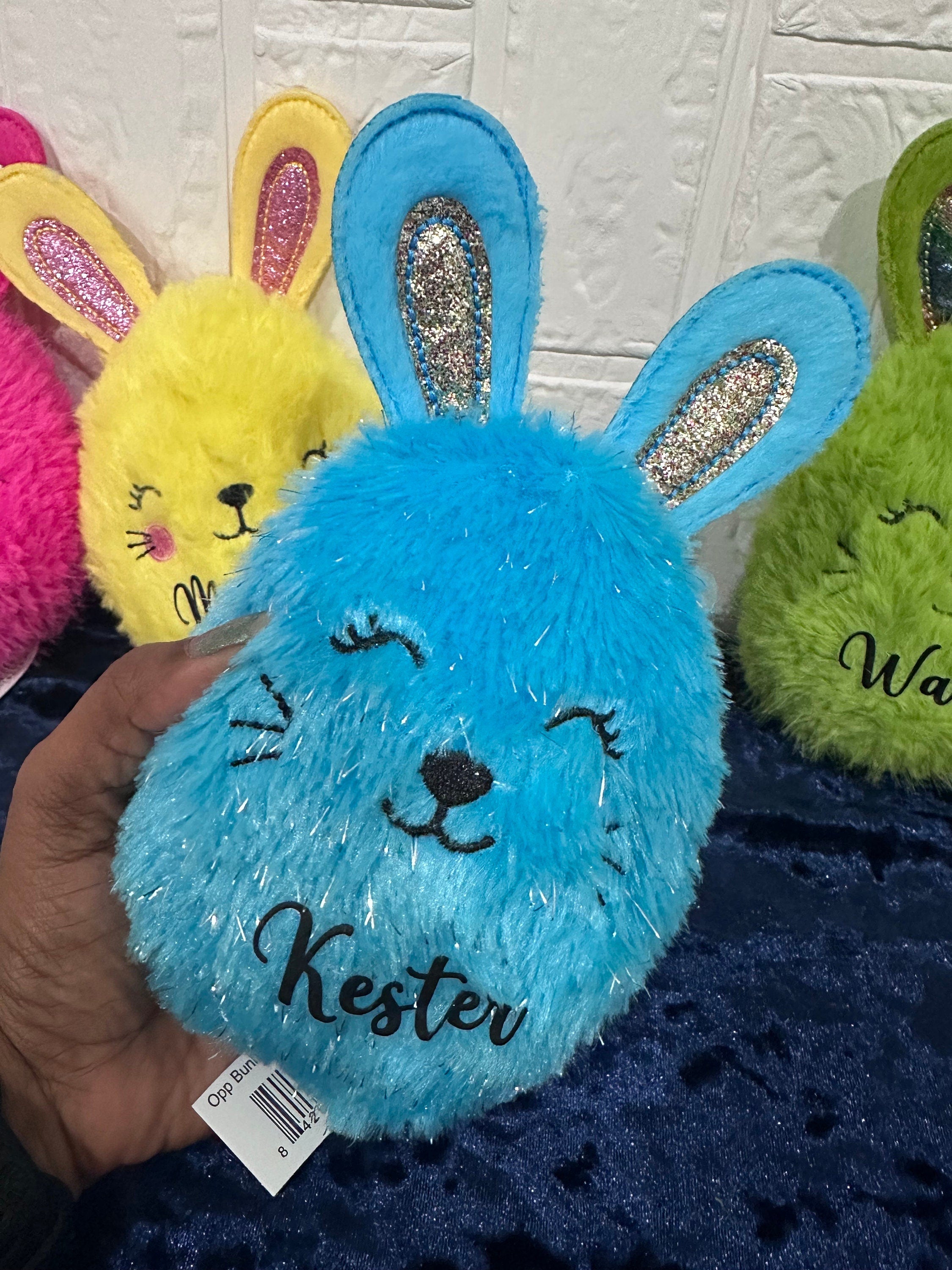 Personalized Easter Bunny, Easter Plush Personalized, Easter Bunny, Easter Goodies, Easter Classroom Favors, Easter Basket Stuffer, Easter