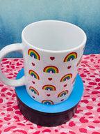 Personalized Mug, Rainbow Mug, 11oz Mug, Return Gifts, Kids Mugs, Kids Return Gifts, Kids Drinkware, Custom Return Gifts, Rainbow theme Mugs