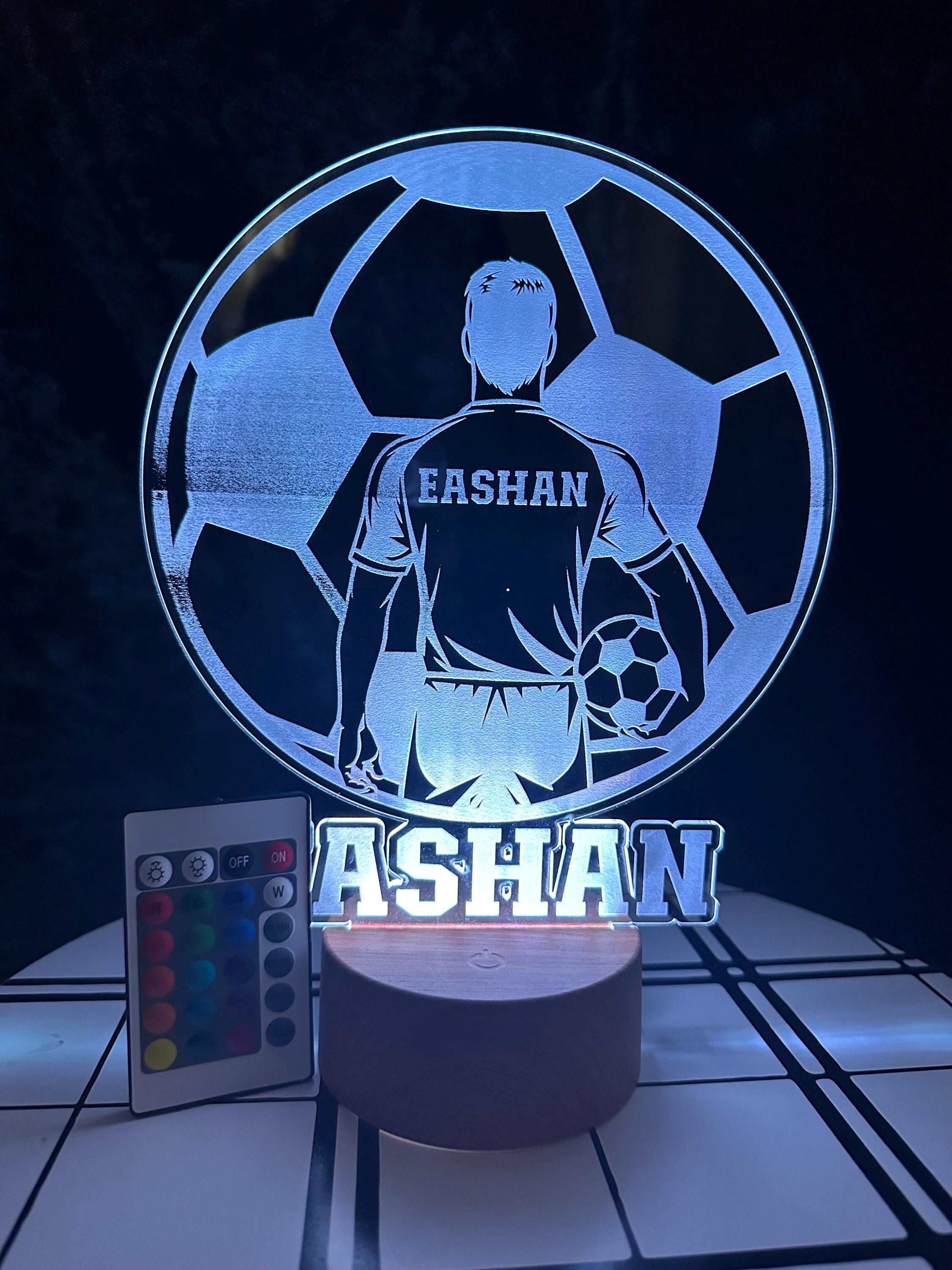 Soccer Night Light, Kids Night Light, Engraved Night Light, Custom Night Light, Gift for Kids, Personalized Night Light, Night Light, Gifts
