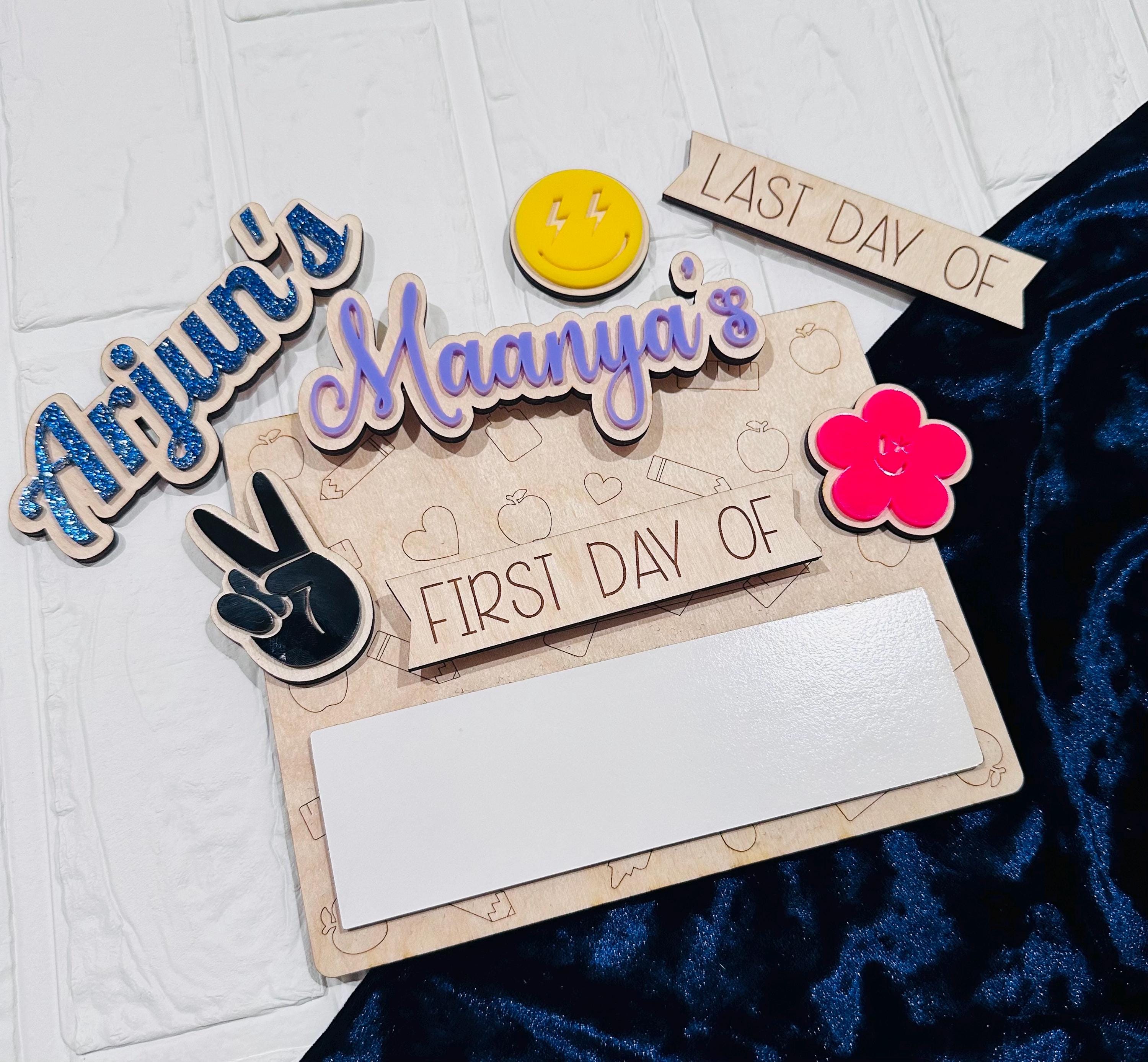 First Day of School Sign, Interchangeable School Sign, Back to School Sign, Back to School Photo Prop, First Day Last Day Board, DryErase