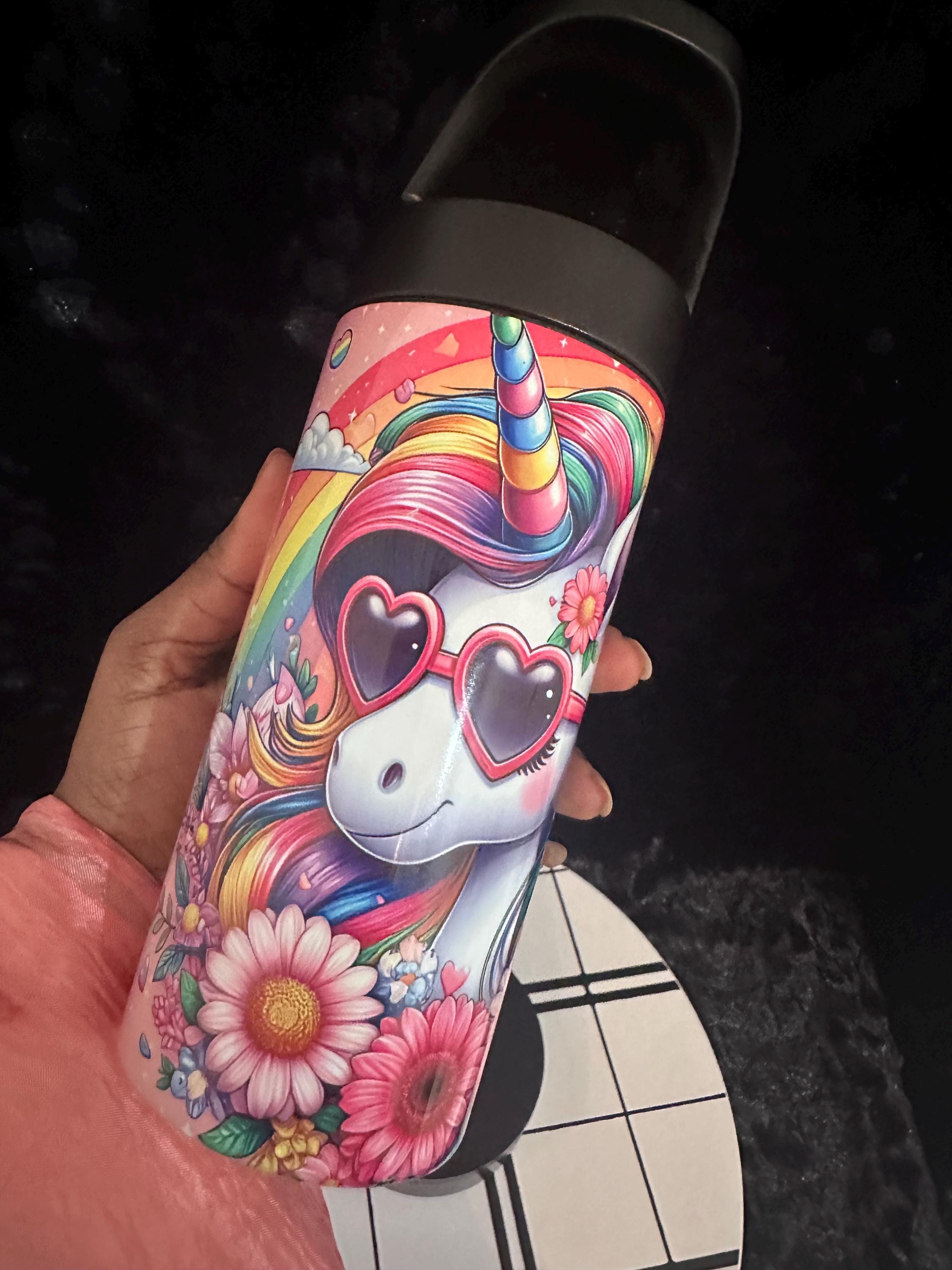 Unicorn Water Tumbler, Custom Water Tumbler, 16oz 20oz Custom Tumbler, Water Tumbler for Kids, School Water Bottle, Kids Return Gifts