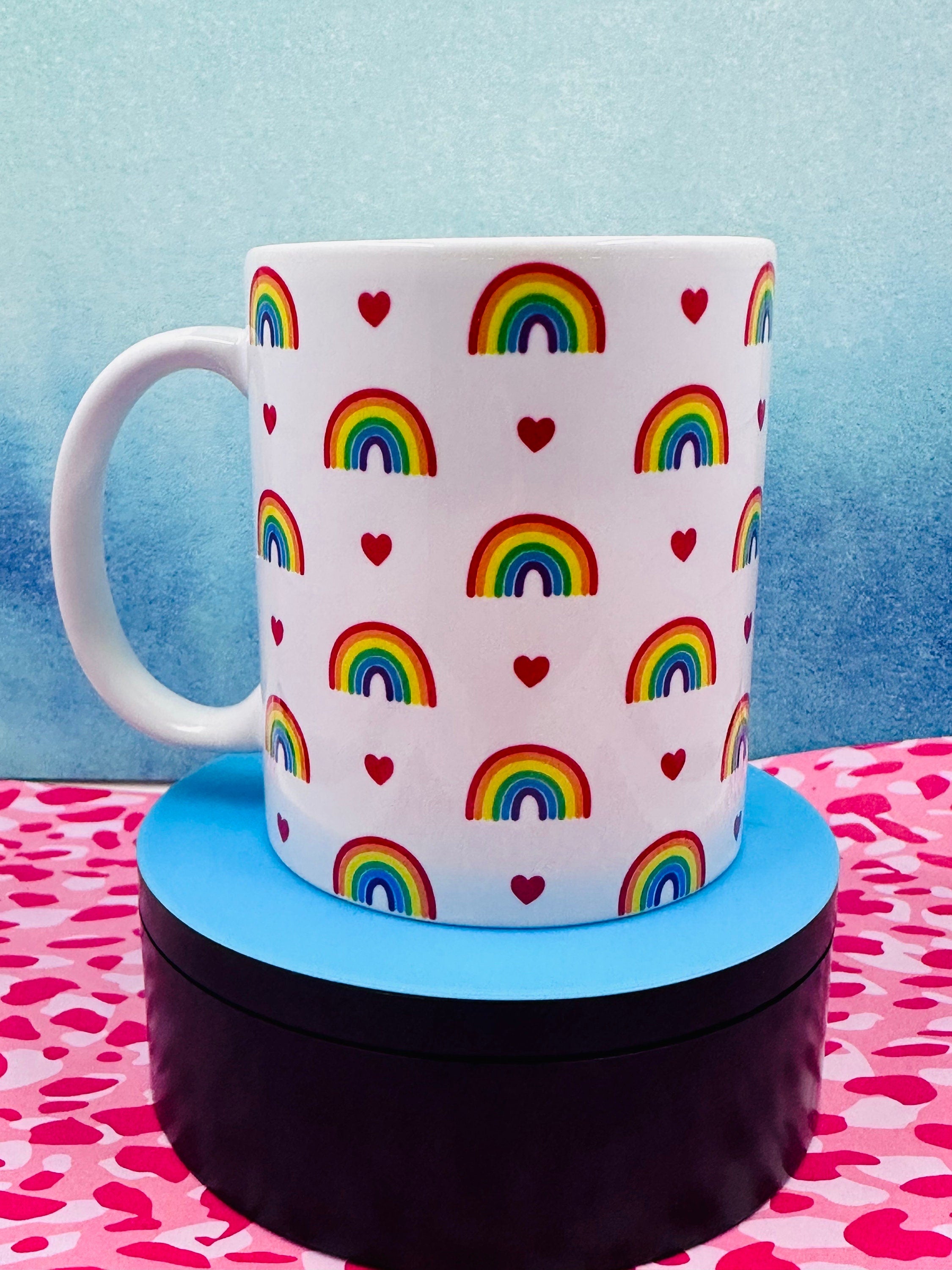 Personalized Mug, Rainbow Mug, 11oz Mug, Return Gifts, Kids Mugs, Kids Return Gifts, Kids Drinkware, Custom Return Gifts, Rainbow theme Mugs