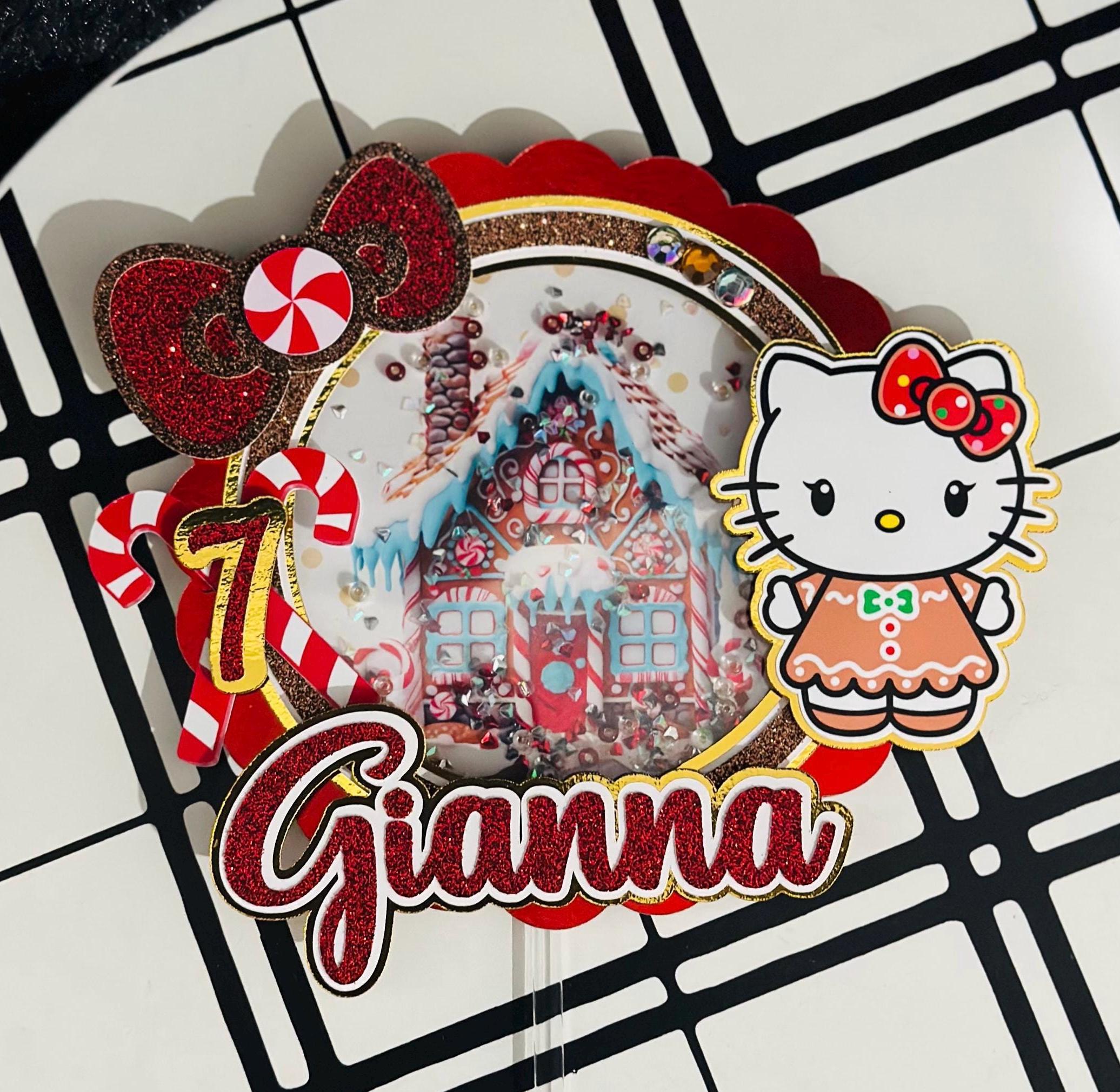 Custom Cake Topper, Birthday Cake Topper, Hello Kitty Cake Topper, Cake Topper, Personalized Cake Topper, Birthday, Birthday Party Supplies