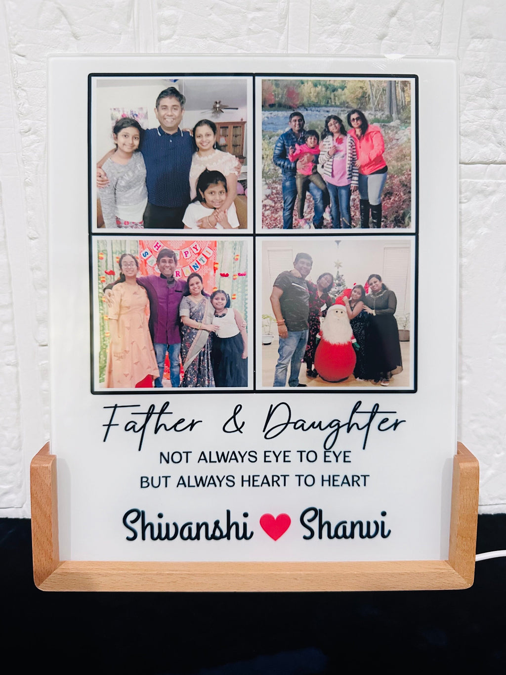 Father's Day Photo Frame with Light, Dad Gifts, Dad Photo frame, Light Frame, unique gifts, Unique Dad Gifts, Fathers day Gifts, Glass Frame