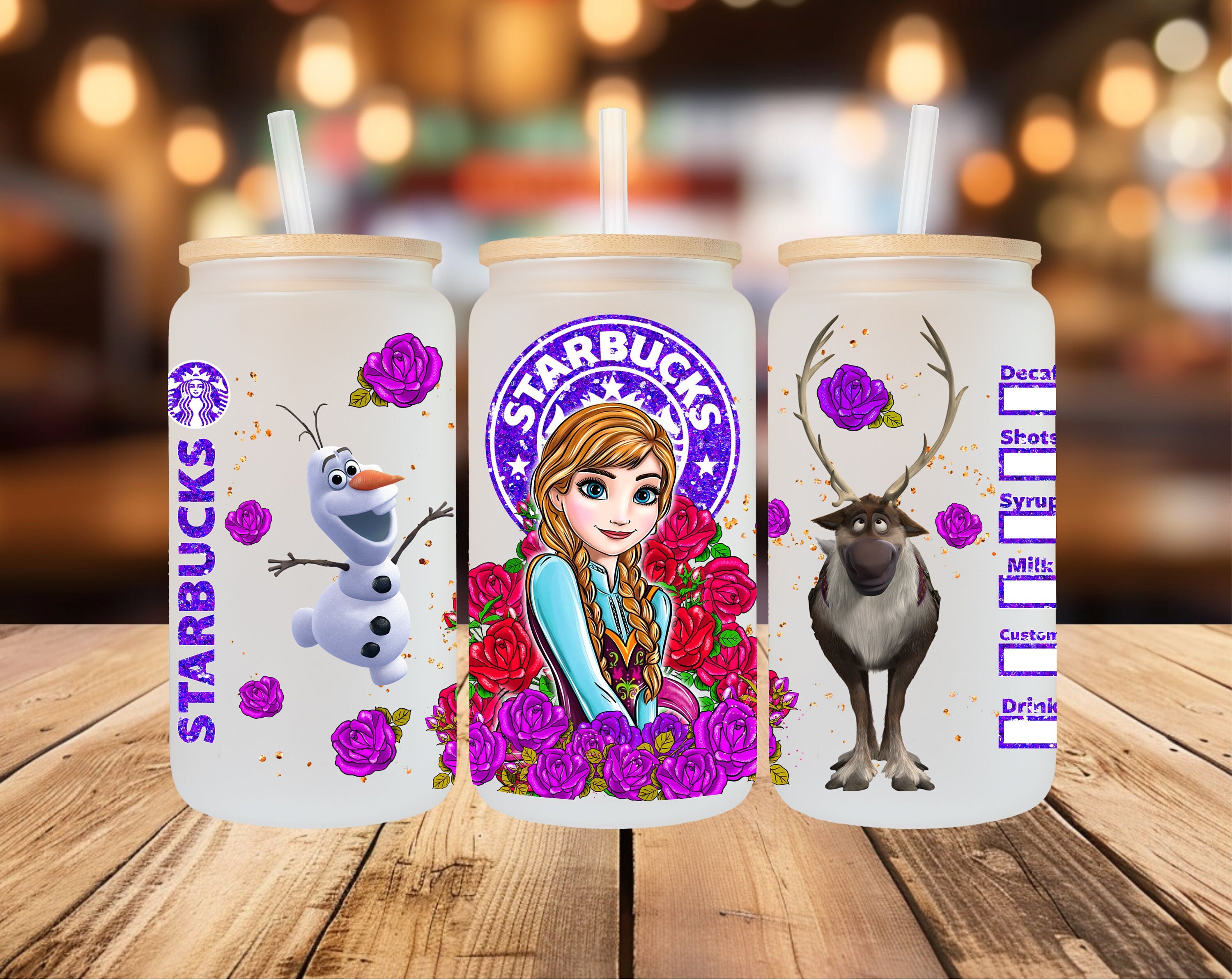 Princess Cup, 13oz 16oz 18oz Libbey Glass Cup, Princess Libbey Glass Cup, Princess Smoothie Jar, Princess Cup, Princess Coffee Cup, Princess