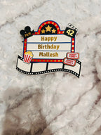 Movie Theme Cake topper, Cake Topper, Theater Theme Cake Topper, Birthday Cake Topper, Birthday Topper