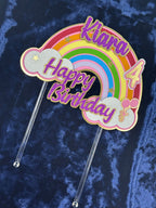 Custom Cake Topper, Birthday Cake Topper, Rainbow Cake Topper, Cake Topper, Personalized Cake Topper, Birthday, Birthday Party Supplies