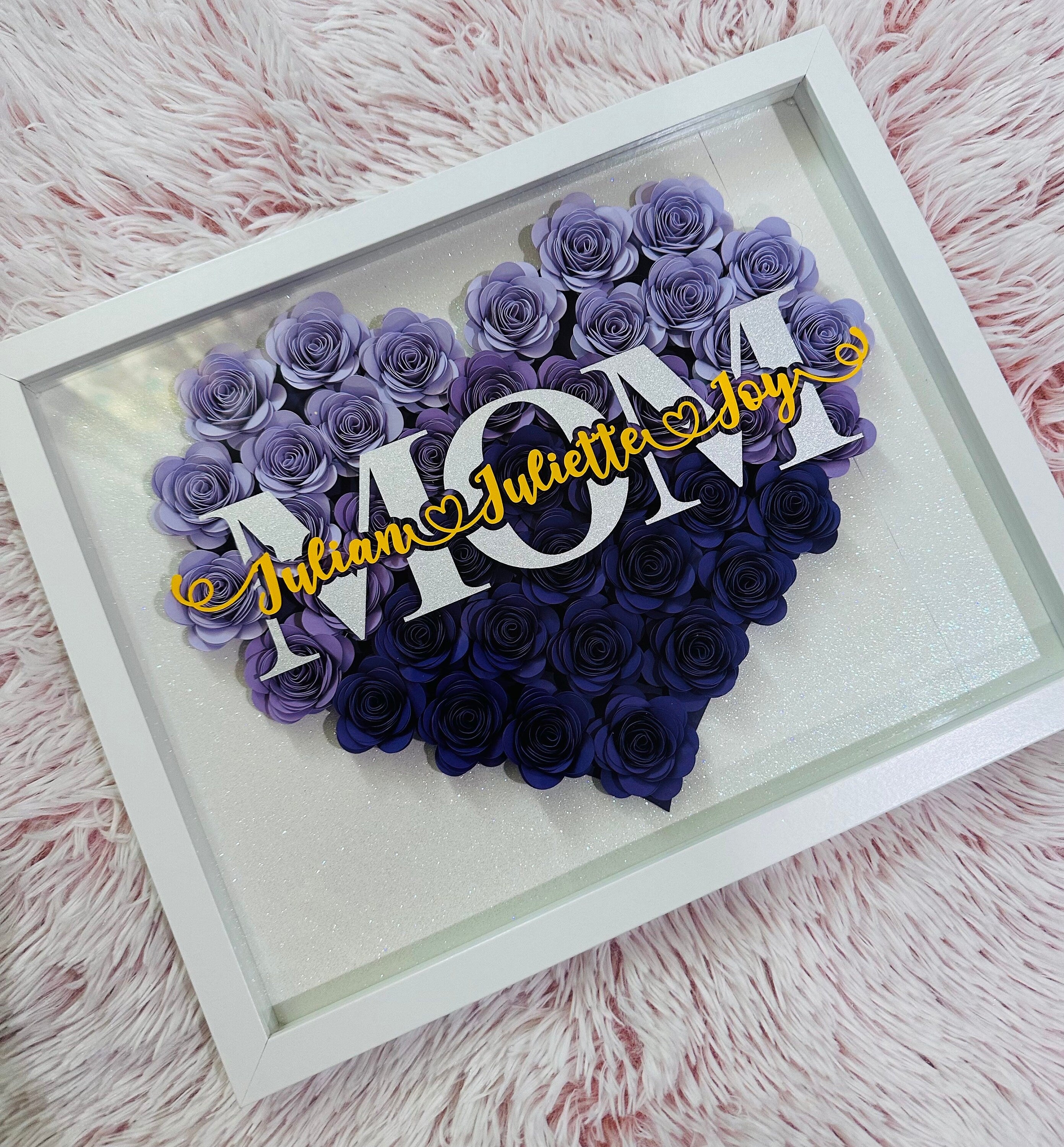 Mother’s Day Shadow Box, MOM shadow Box, Mothers day Gifts, Gifts for Her, Paper flower Shadow Box, Customized Gifts, Personalized Gifts