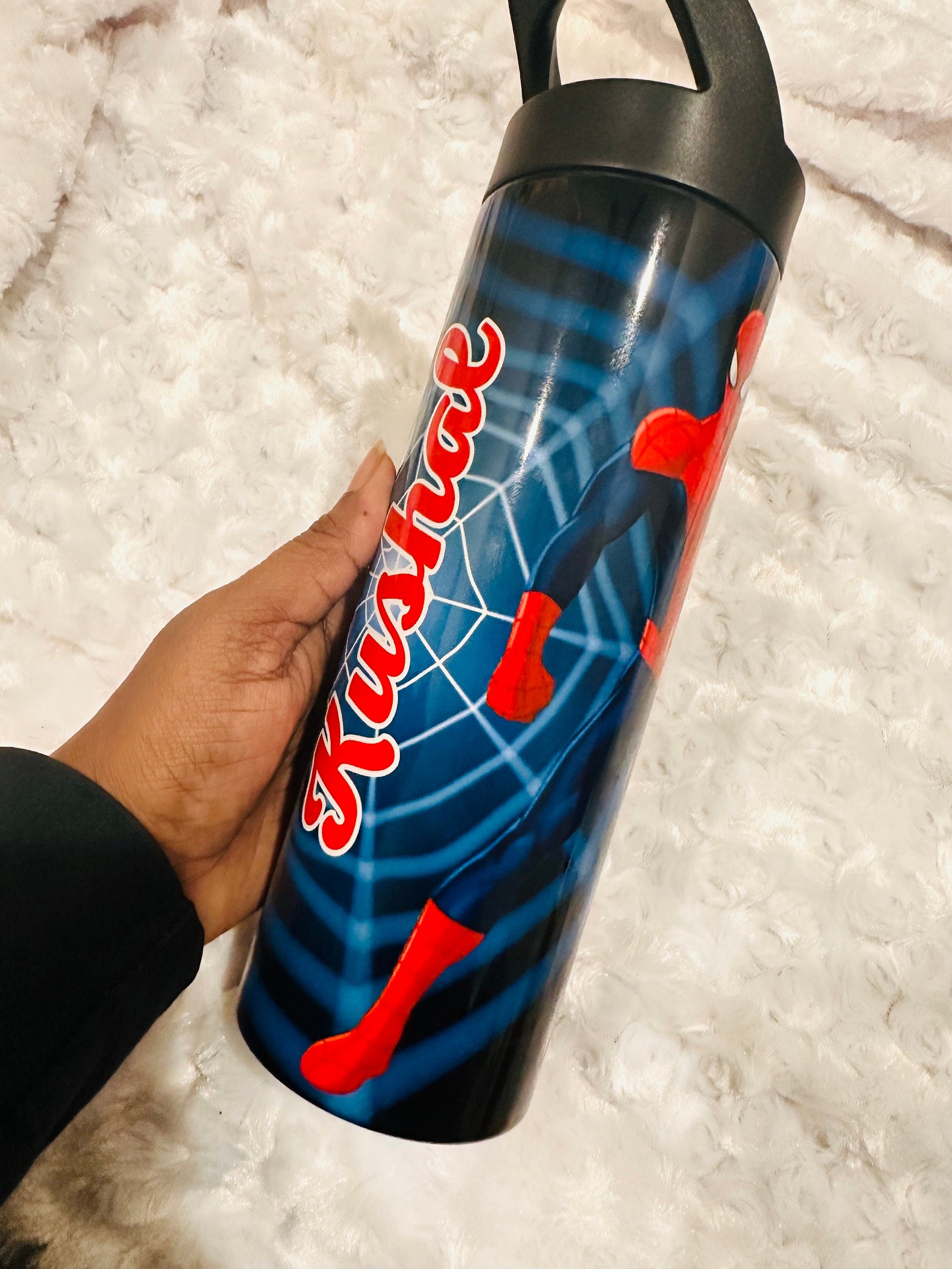 Spiderman Water Tumbler, Custom Water Tumbler, 20oz and 16oz Custom Tumbler, Water Tumbler for Kids, School Water Bottle, Kids Return Gifts