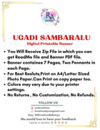 Ugadi Sambaralu Banner Digital Download, Ugadi Banner, Ugadi Digital Banner , Ugadi Printable Banner, Indian Festival Banner, Ugadi Festival