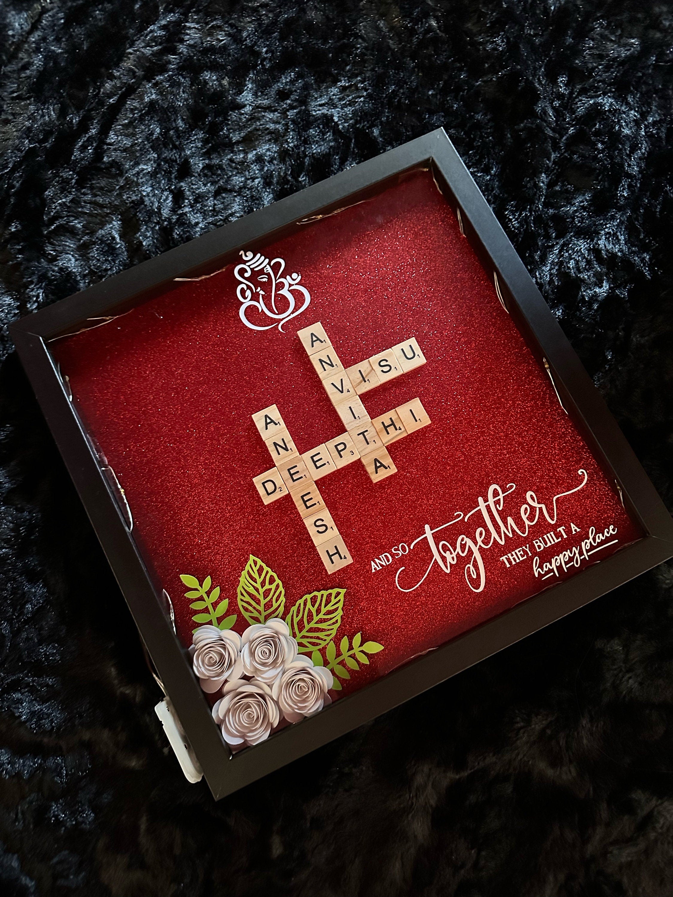 Scrabble Shadow Box, Housewarming Shadow Box, Housewarming Gifts, Shadow Box, Scarbble Family Shadow Box,Housewarming Gift