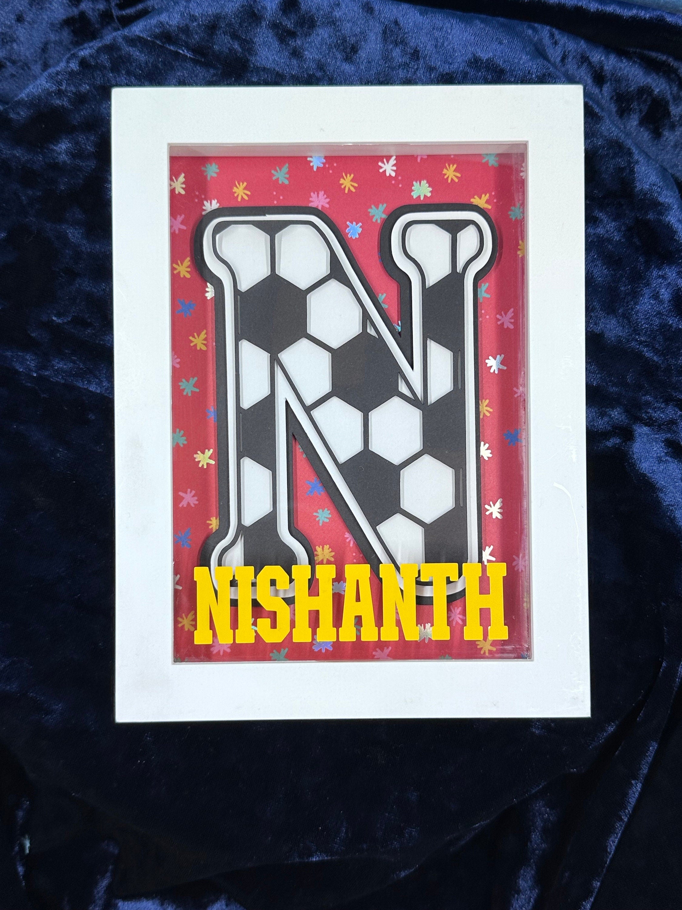 Soccer Ball Alphabet Layered Shadow Box,Layered Shadow Box,Shadow Box,Shadow Box for Kids Room,Wall Display