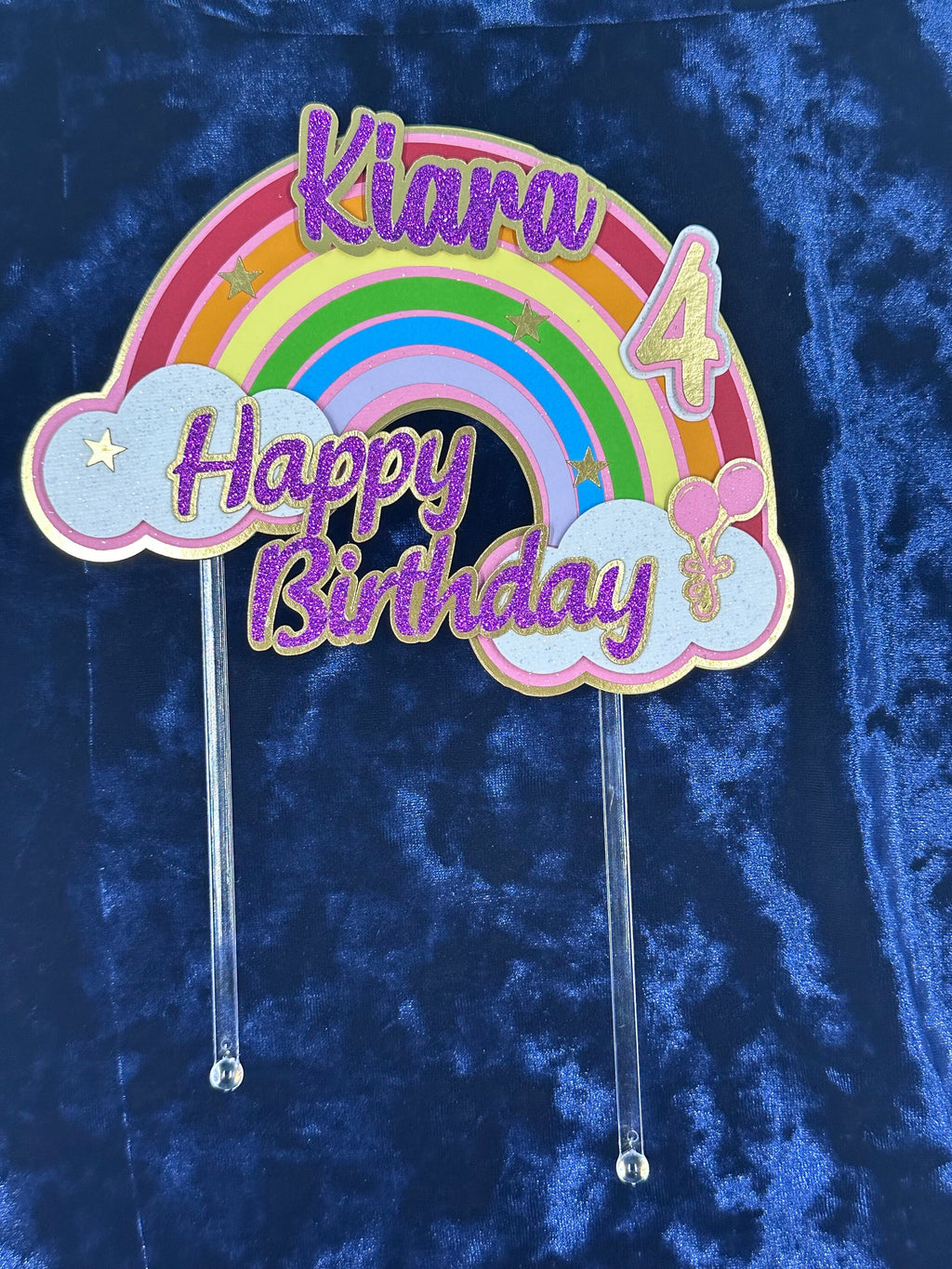 Custom Cake Topper, Birthday Cake Topper, Rainbow Cake Topper, Cake Topper, Personalized Cake Topper, Birthday, Birthday Party Supplies