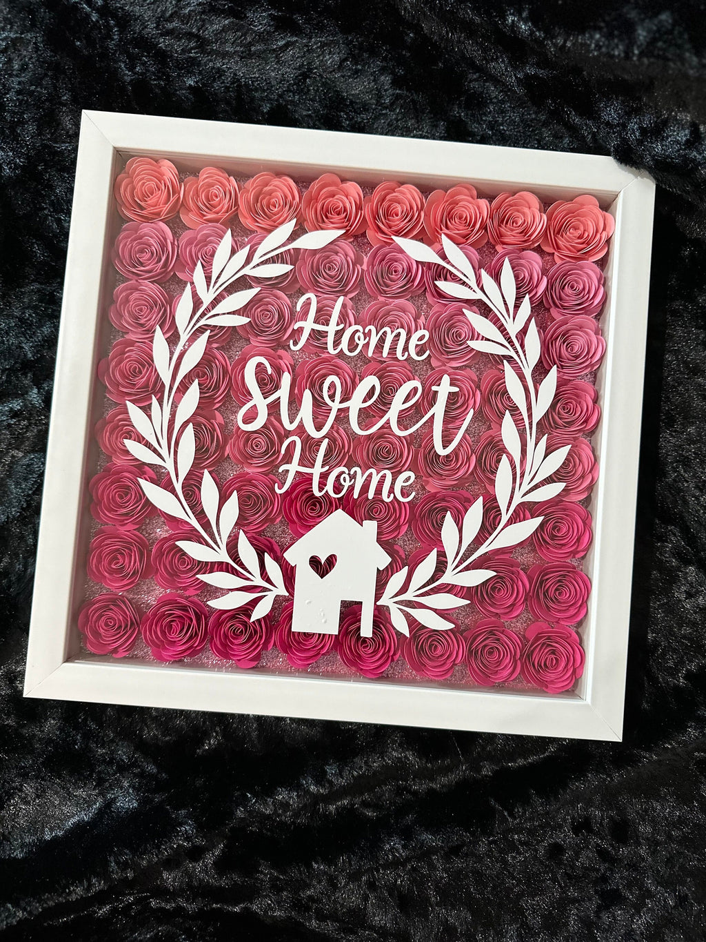 Home Shadow Box, Housewarming Gifts, Shadow Box, Paperflowers Shadow Box, New Home Gift, Gifts for Housewarming, Home Decor, Home sweet Home
