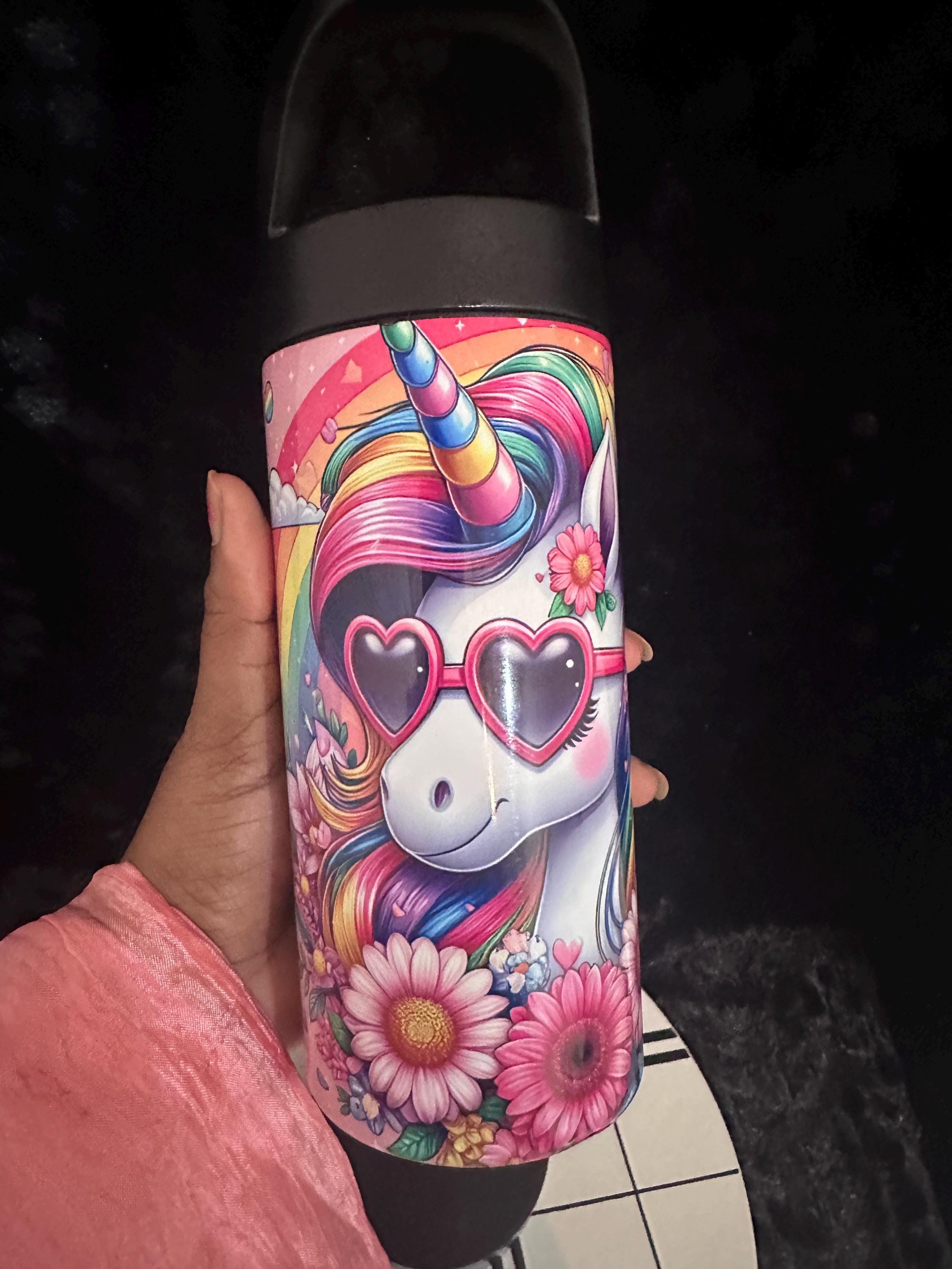 Unicorn Water Tumbler, Custom Water Tumbler, 16oz 20oz Custom Tumbler, Water Tumbler for Kids, School Water Bottle, Kids Return Gifts