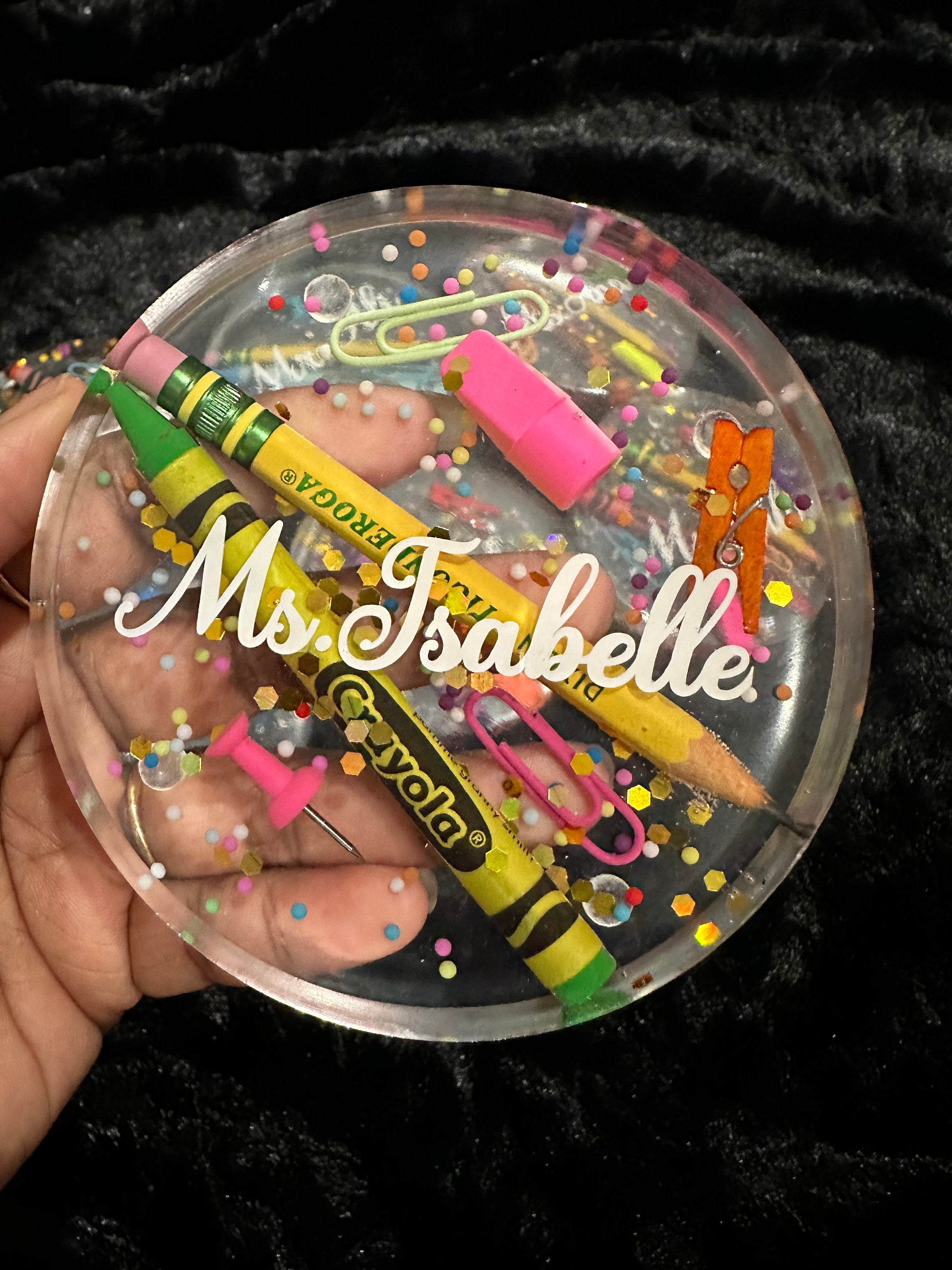 Personalized Teacher Coasters/Custom Teacher Coasters/Teachers Gift/Teacher Coasters/Crayon and Pencil Coasters|Teacher Appreciation Gifts