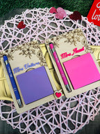 Post it Note Holder & Pen Set – Custom Engraved Desk Organizer – Teacher Gift, Office Decor, Coworker Gift, Boss Gift, Engraved Holder