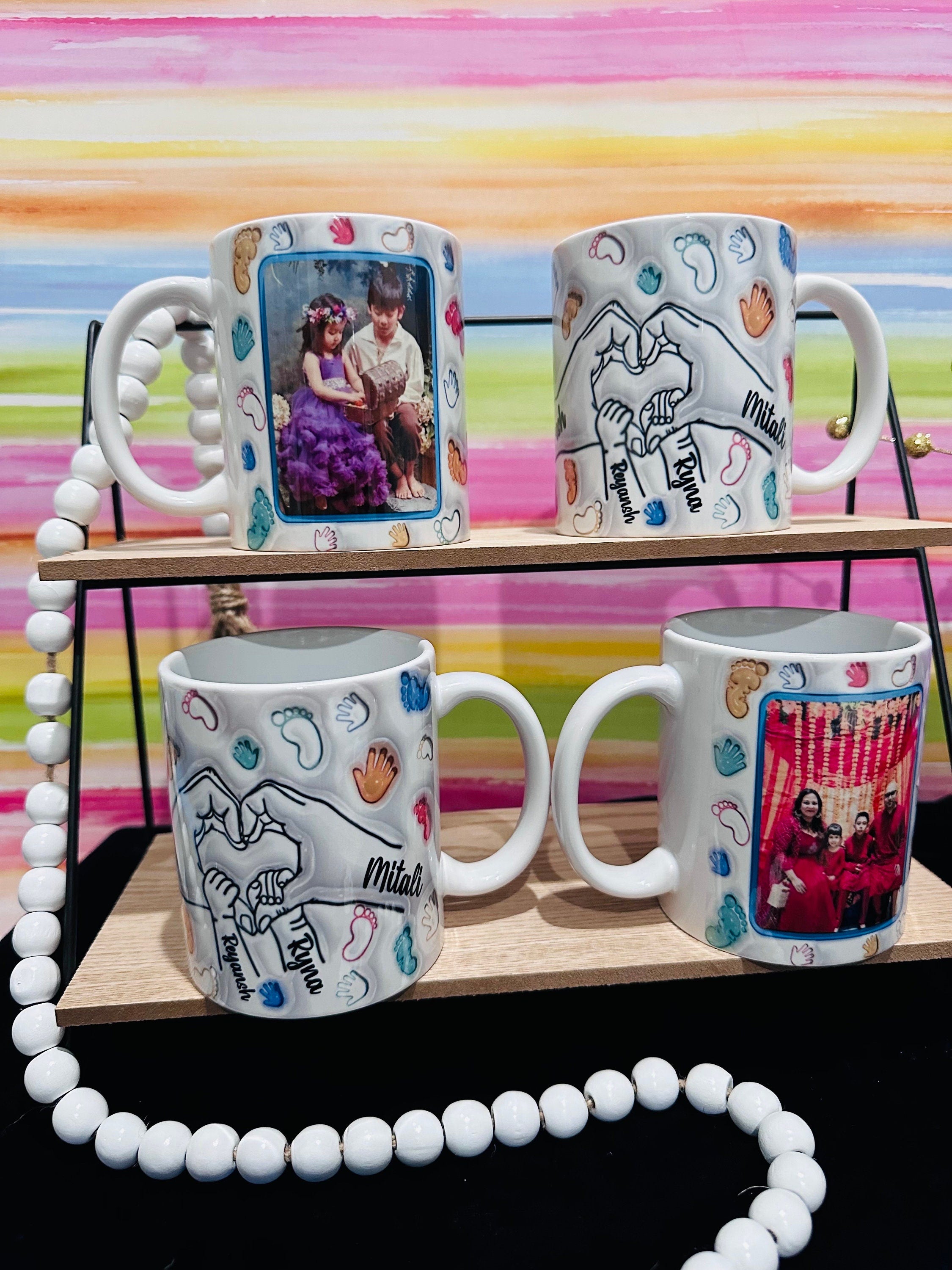 Family Mugs, Mugs, Photo Mugs, Custom Mugs, Personalized Photo Mugs, Gifts for Family, Family Matching Mugs, 3D inflated Family Mugs, Family