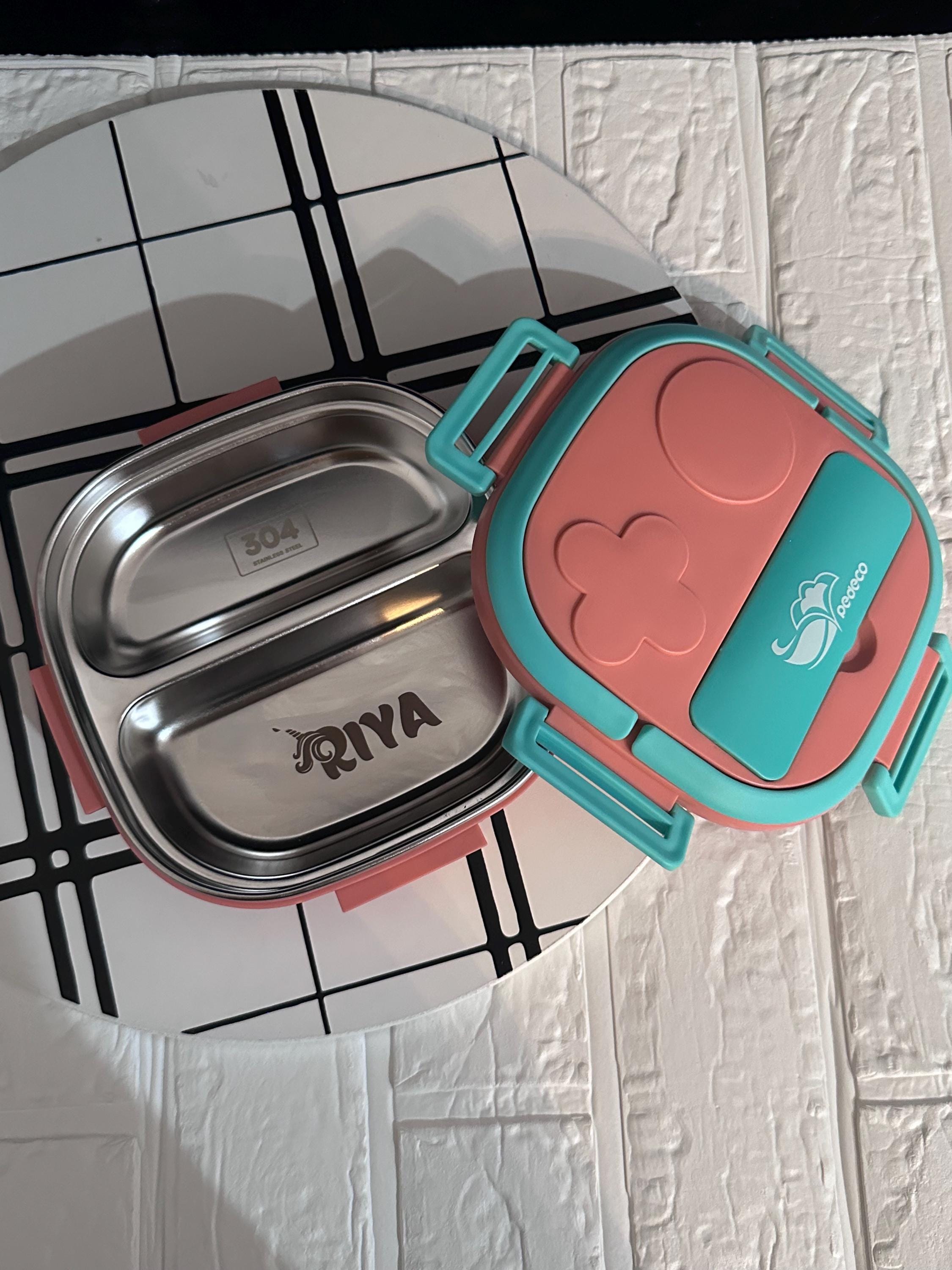 Personalized Bento Lunch Box, Engraved Lunch Box, 2-Compartment Lunch Box, School Lunch Box, School Bento, Bento Box, Stainless Steel Box