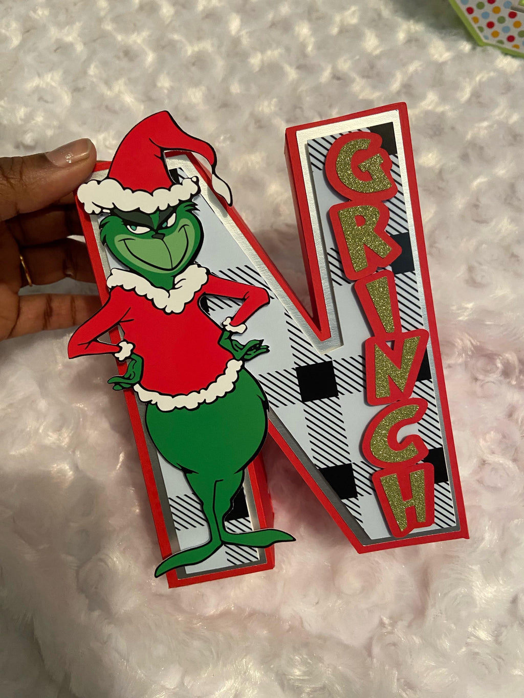Grinch Christmas Themed 3D Paper Letters, 3d letters, Grinch 3d letters, Grinch , Christmas table decor, Christmas Grinch, Cardstock letters