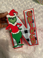 Grinch Christmas Themed 3D Paper Letters, 3d letters, Grinch 3d letters, Grinch , Christmas table decor, Christmas Grinch, Cardstock letters