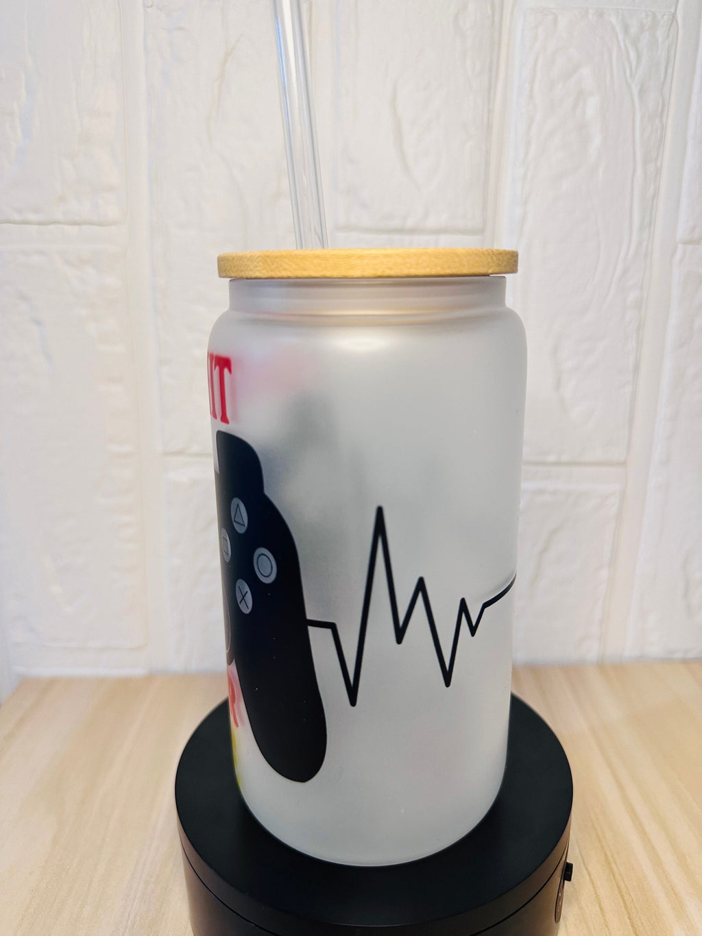 Gamer Glass Can, 16oz Libby Glass can, 12oz Glass can, Gifts for Gamer, Frosted Glass Tumbler, Gamer Glass Tumbler, Glass Tumbler, Glass Can