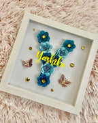 Personalised Initial Shadow Box, Custom Shadow Box, Paper flower Shadow Box, ShadowBox, Return Gifts, Initial Shadow Box, Birthday Gifts