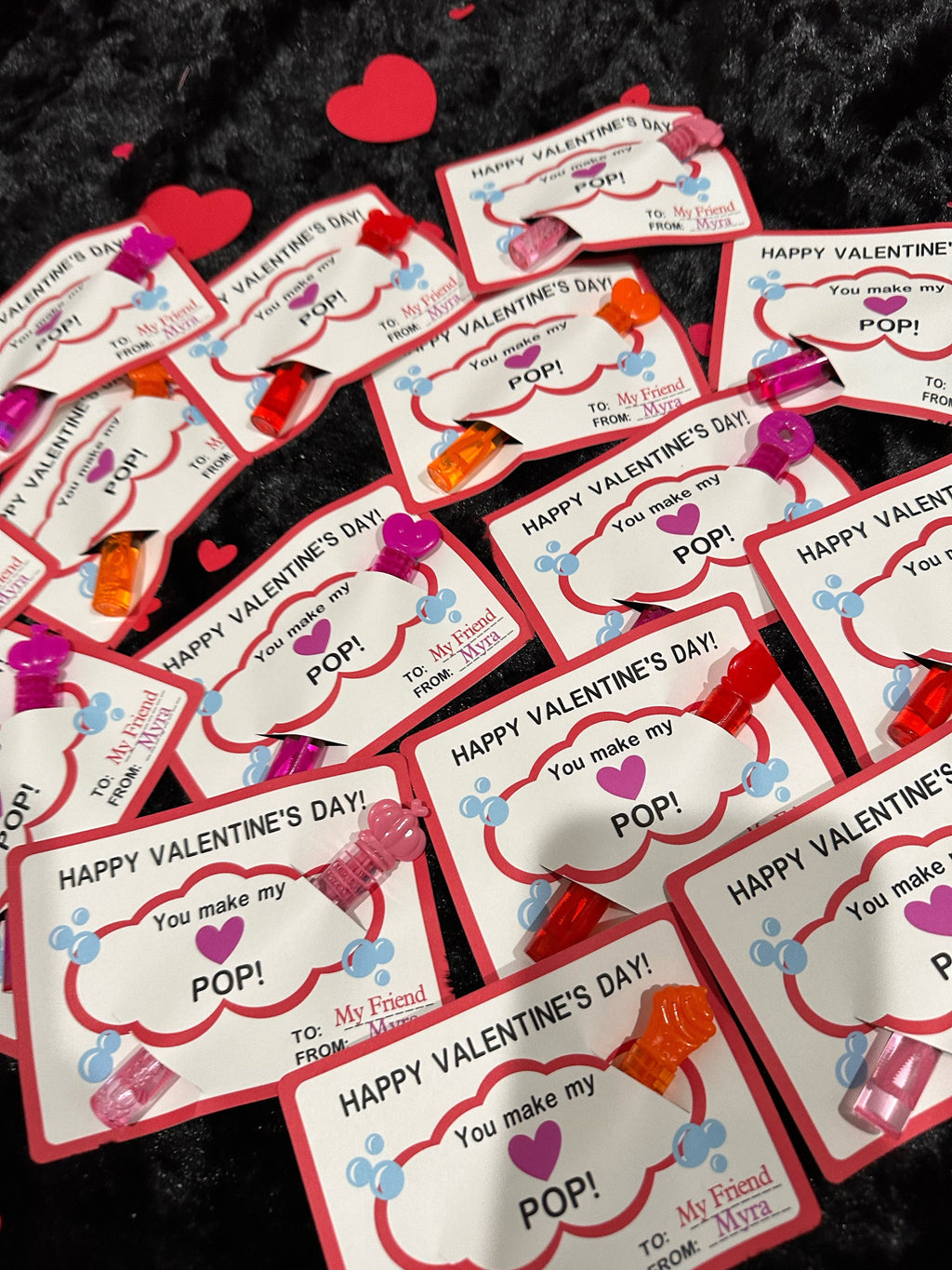 Valentine Cards with Bubble Wand,Classroom Valentines, Valentine card,Kids Valentines