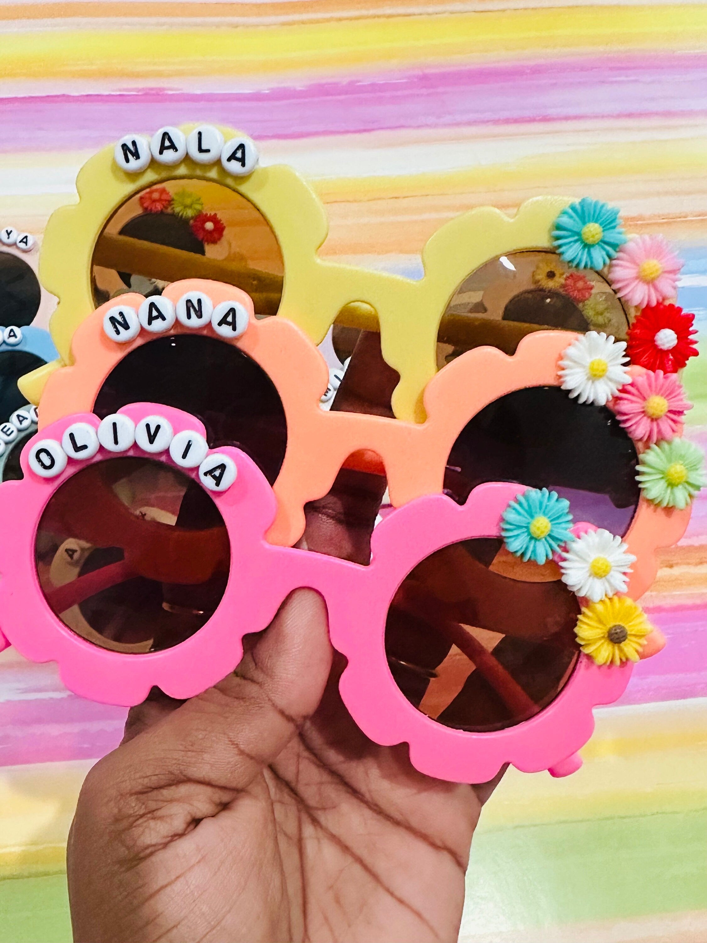 Personalized Sunglasses for Kids, Daisy Sunglasses for kids, Toddler Sunglasses, Flower Glasses, Custom Glasses, Party Favors, Valentines