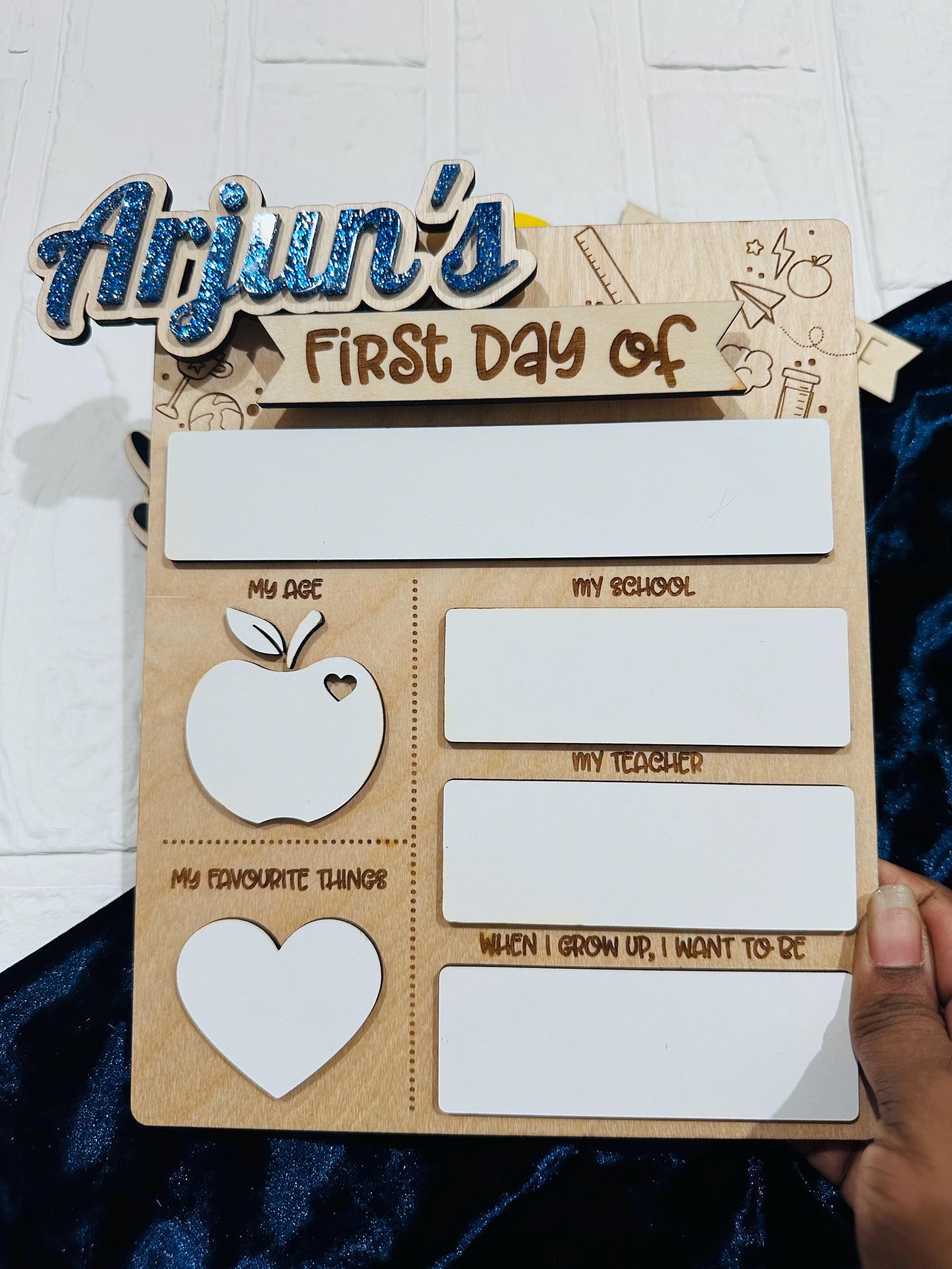 First Day of School Sign, Interchangeable School Sign, Back to School Sign, Back to School Photo Prop, First Day Last Day Board, DryErase