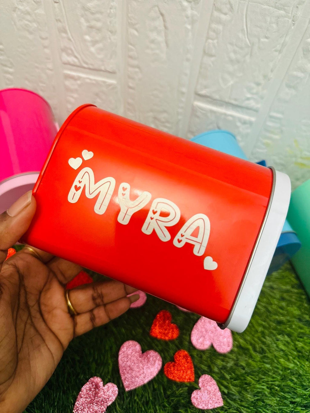 Valentine’s Day Mailbox Gift for Kids, Teachers, Classroom Exchange, Candy Holder, Love Notes, Custom Name Valentine Box, Custom Engraved