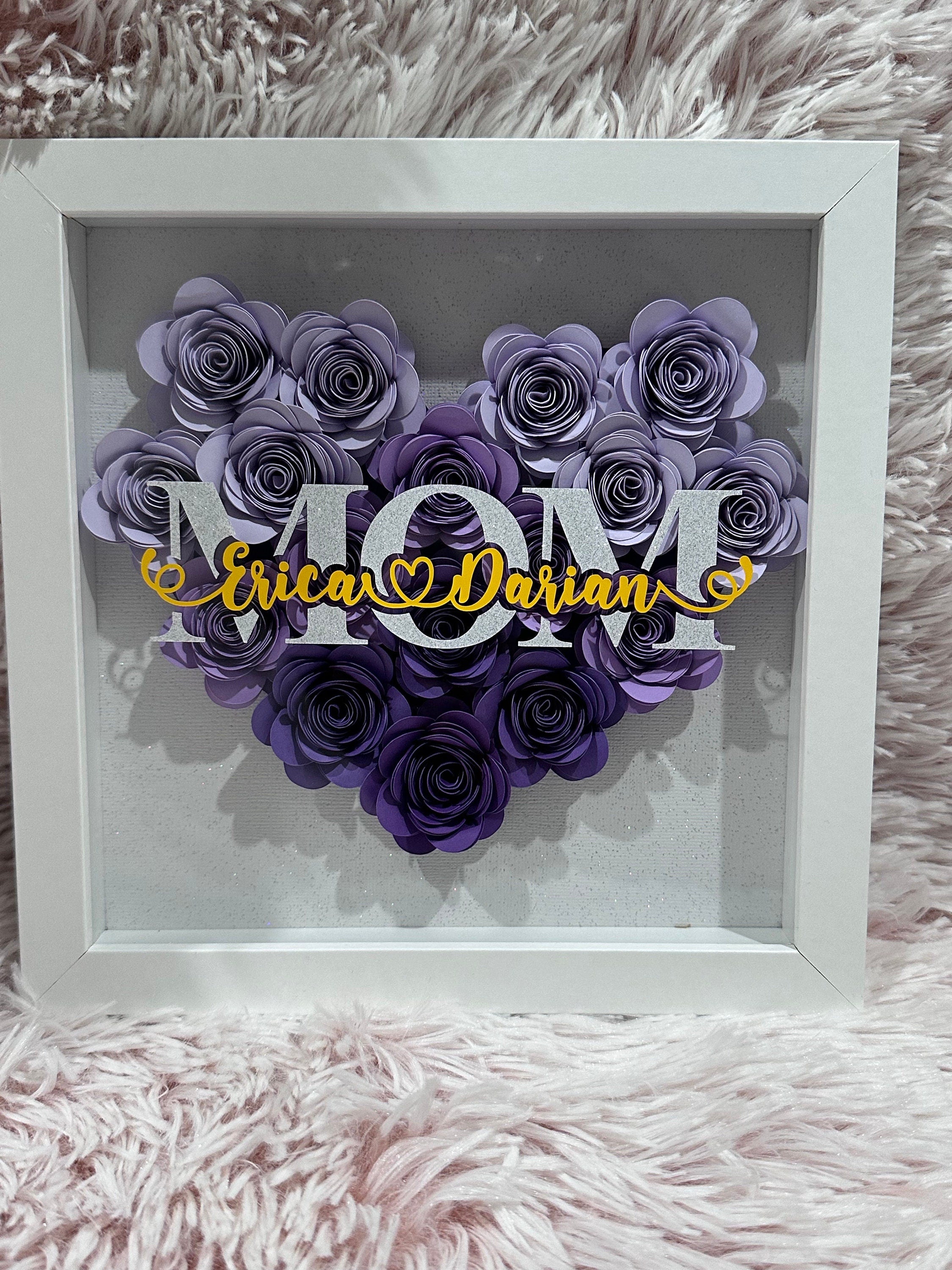 Mother’s Day Shadow Box, MOM shadow Box, Mothers day Gifts, Gifts for Her, Paper flower Shadow Box, Customized Gifts, Personalized Gifts