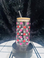 valentine Glass can, Hearts Glass can, 16oz Glass can, Libby Glass Can, Valentine Gifts for her, Valentine Gifts, Hearts Love Glass Can