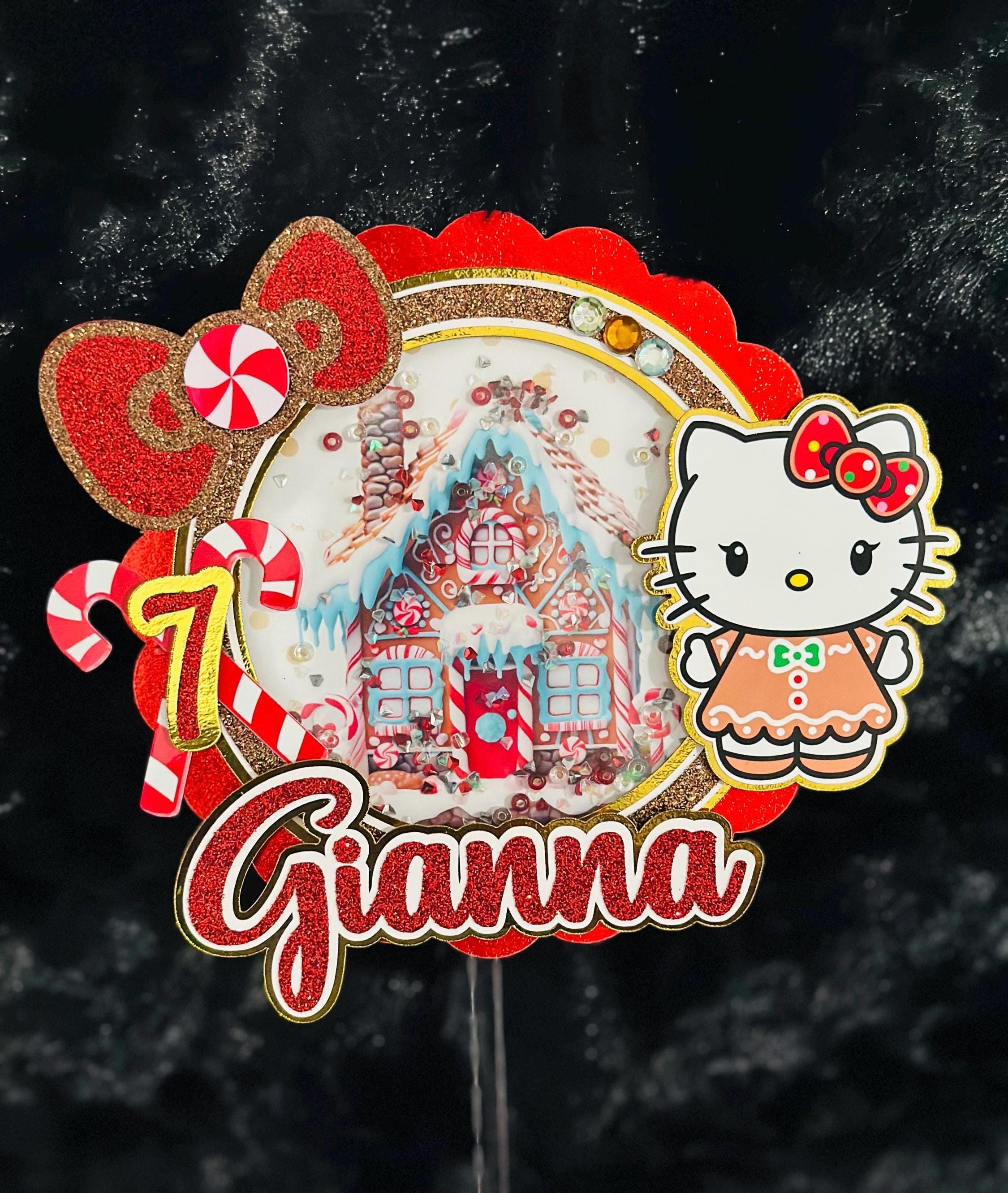 Custom Cake Topper, Birthday Cake Topper, Hello Kitty Cake Topper, Cake Topper, Personalized Cake Topper, Birthday, Birthday Party Supplies