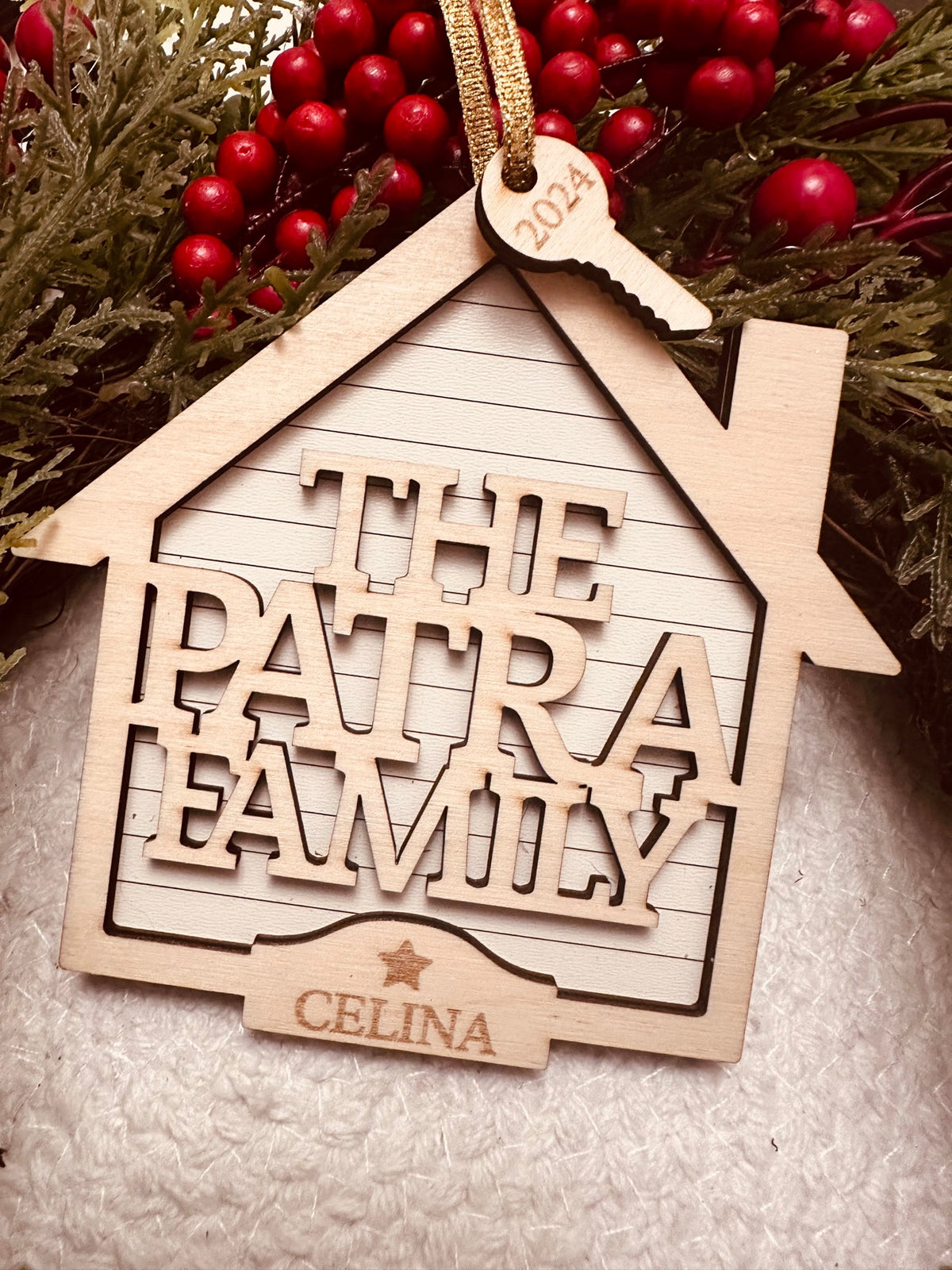 Personalized Family Name House Ornament