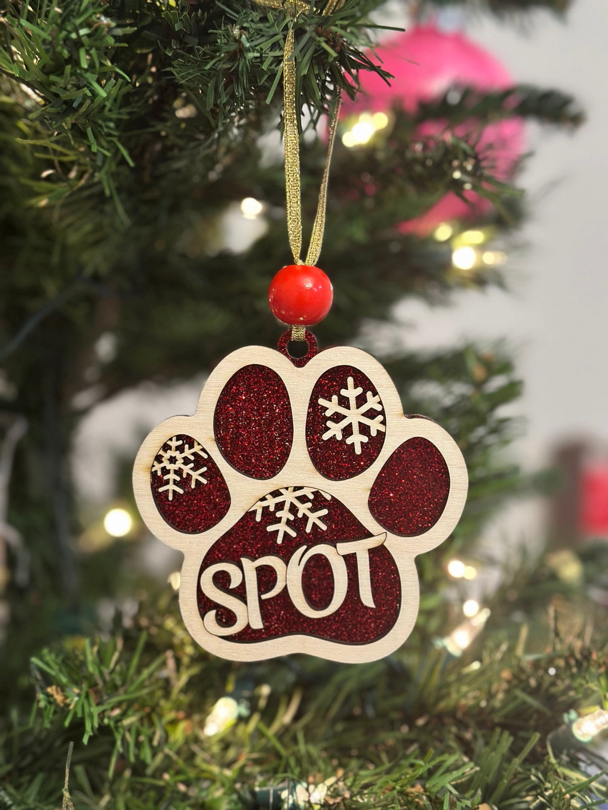 Personalized Pet Paw Print Ornament