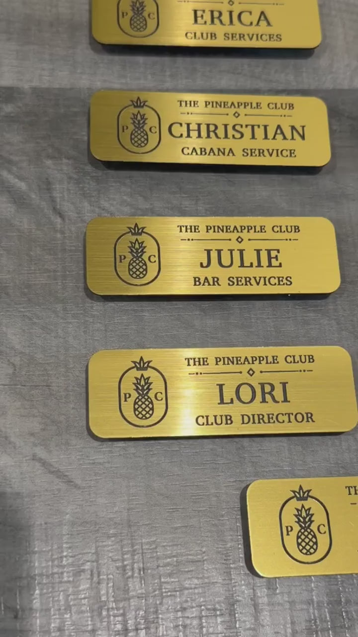 Custom Engraved Name Badges with Logo | Business Name Tags